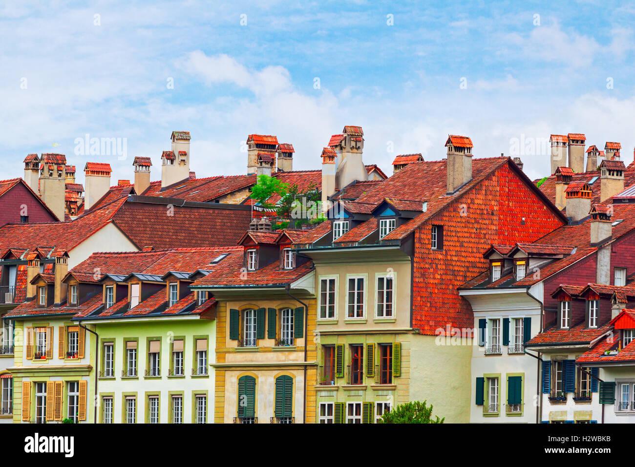 Traditional architecture of Swiss city of Bern Stock Photo