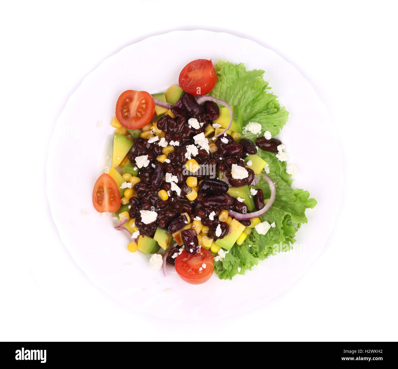 Red beans salad with feta cheese Stock Photo Alamy
