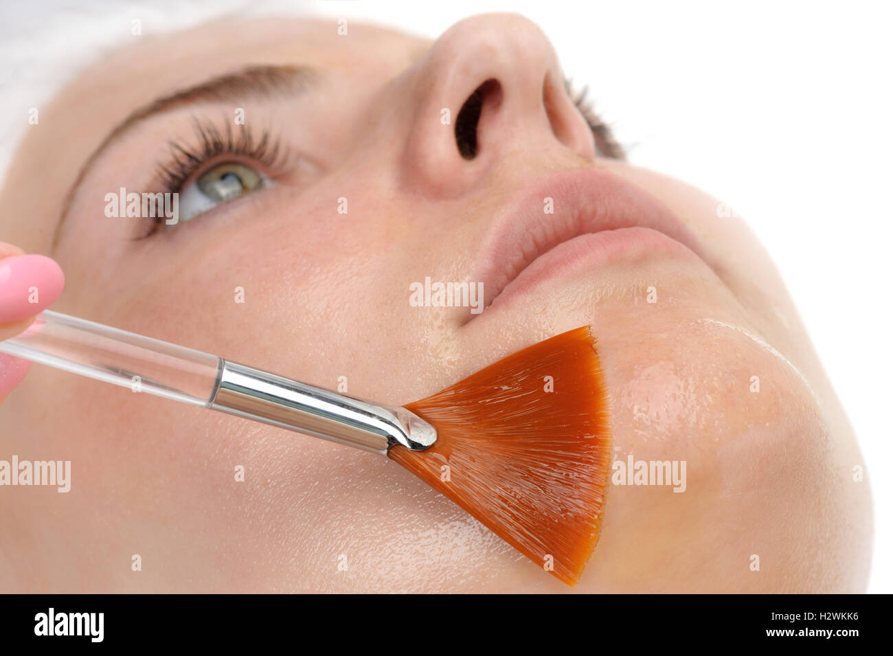 facial peeling mask applying Stock Photo Alamy