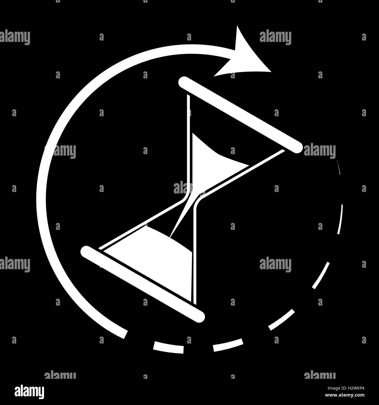 Hourglass, time is running. Last chance, deadline and hurry, times up, vector illustration Stock Photo