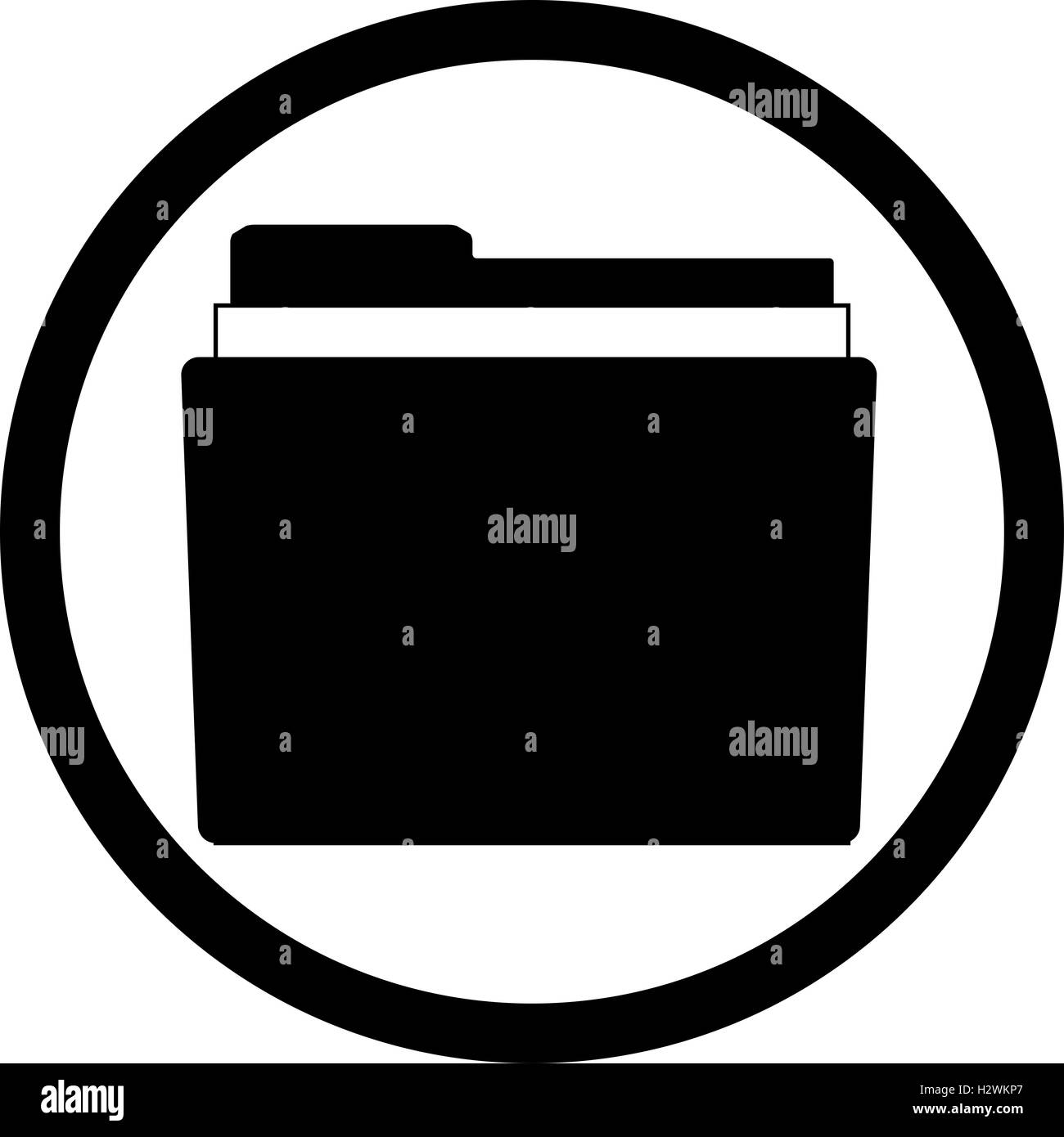 Icon file storage folder. Black white style. File folder icon, document folder. Vector