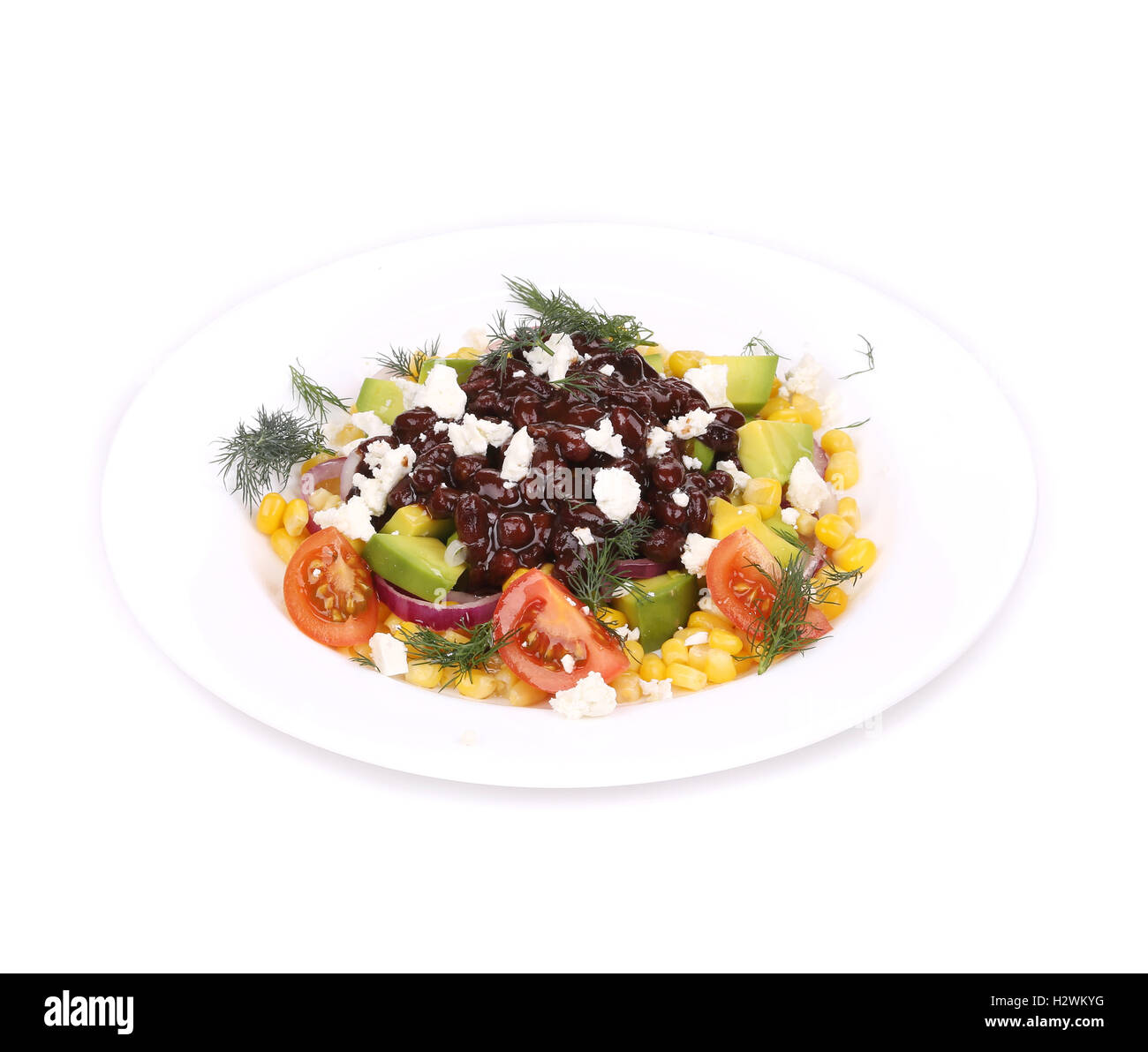 Red beans salad with feta cheese Stock Photo Alamy