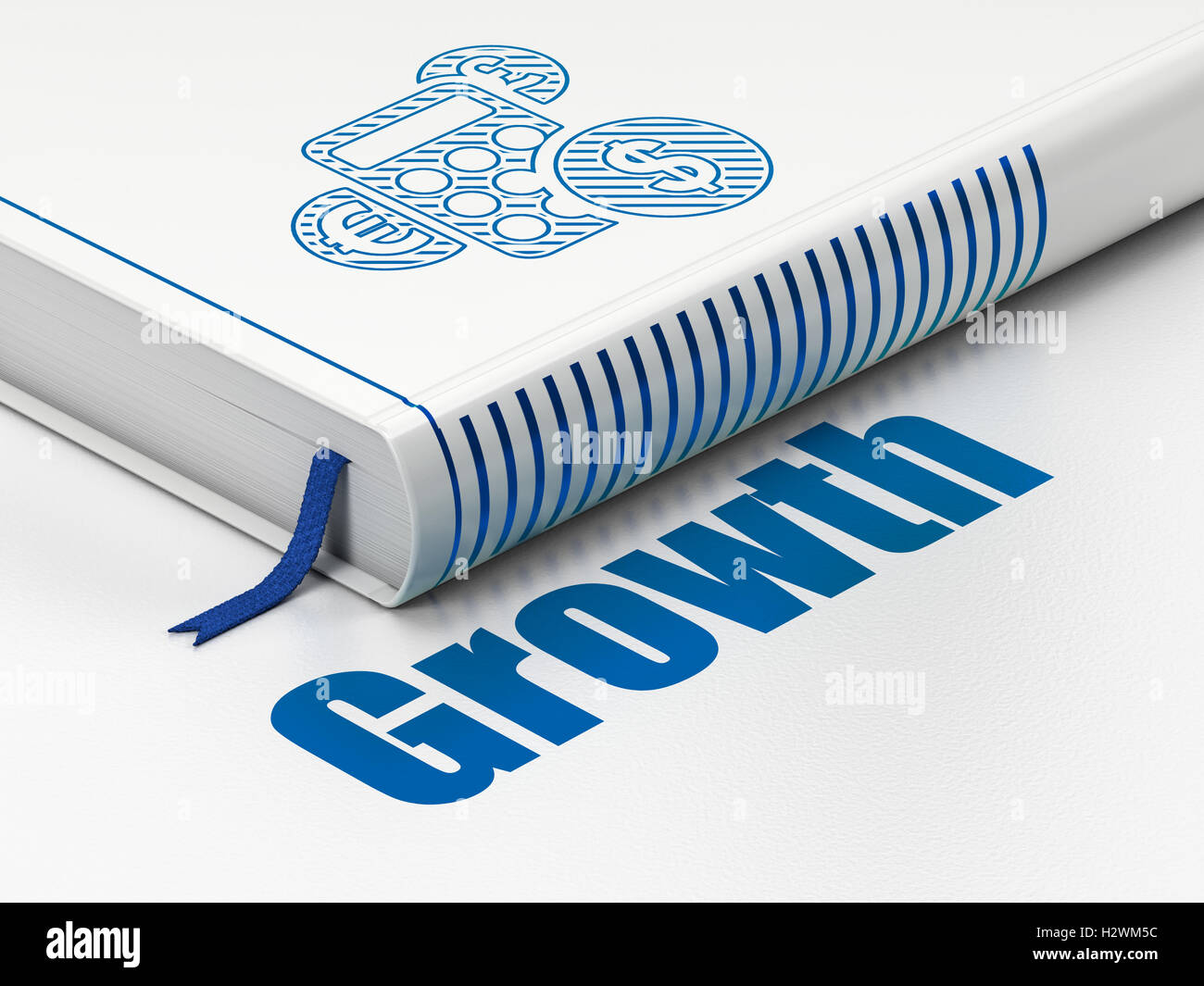 Business concept book Calculator, Growth on white background Stock