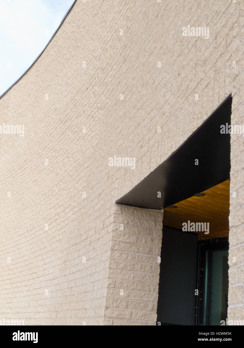 Curved masonry exterior wall entrance architecture Stock Photo Alamy