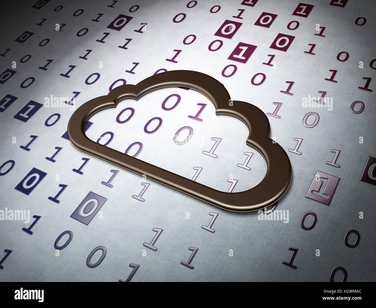 Cloud computing concept: Cloud on Binary Code background Stock Photo ...