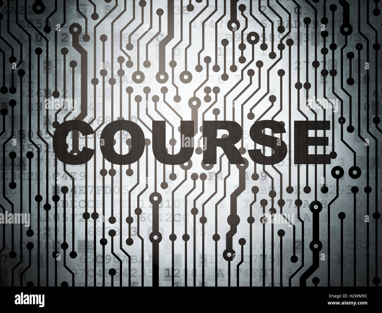 Education concept: circuit board with Course Stock Photo