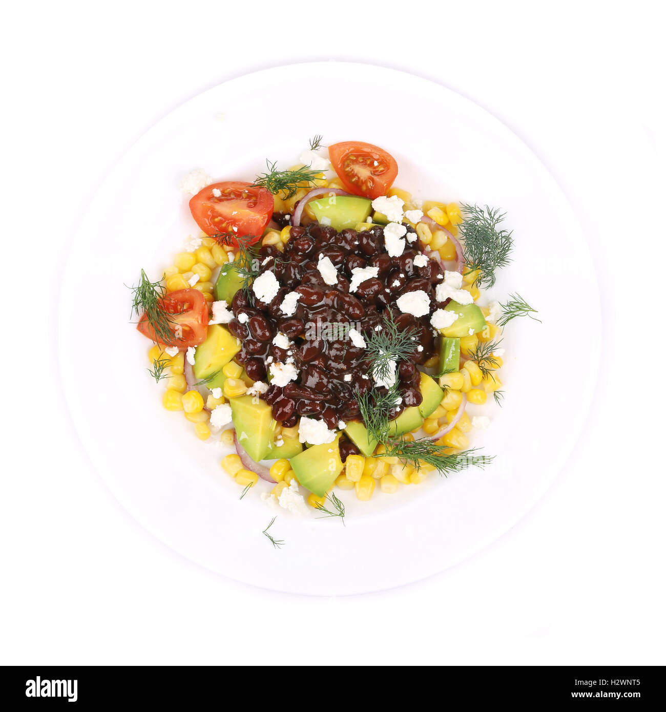 Red beans salad with feta cheese Stock Photo Alamy