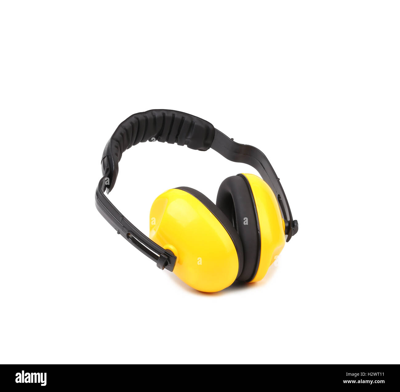 Yellow protective ear muffs Stock Photo Alamy
