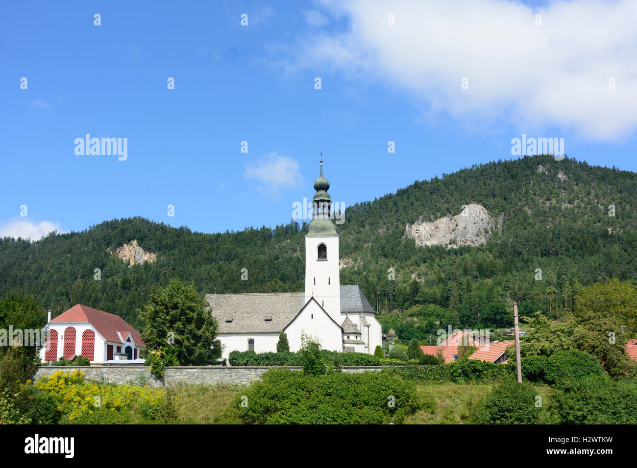 Sankt Georgen am Längsee: church in Launsdorf, , Kärnten, Carinthia, Austria Stock Photo