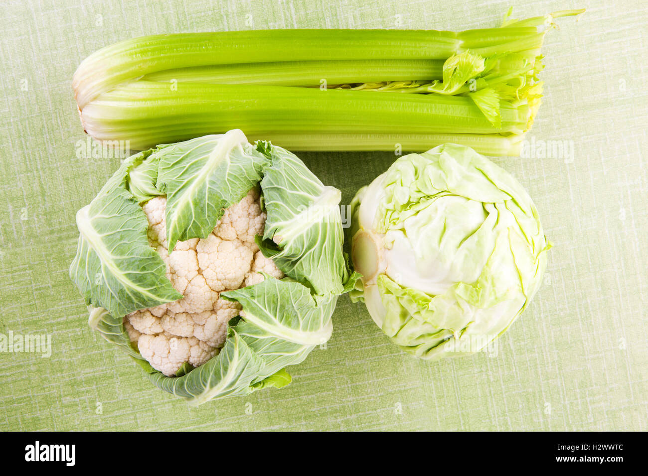 Fresh vegetable on green background Stock Photo - Alamy