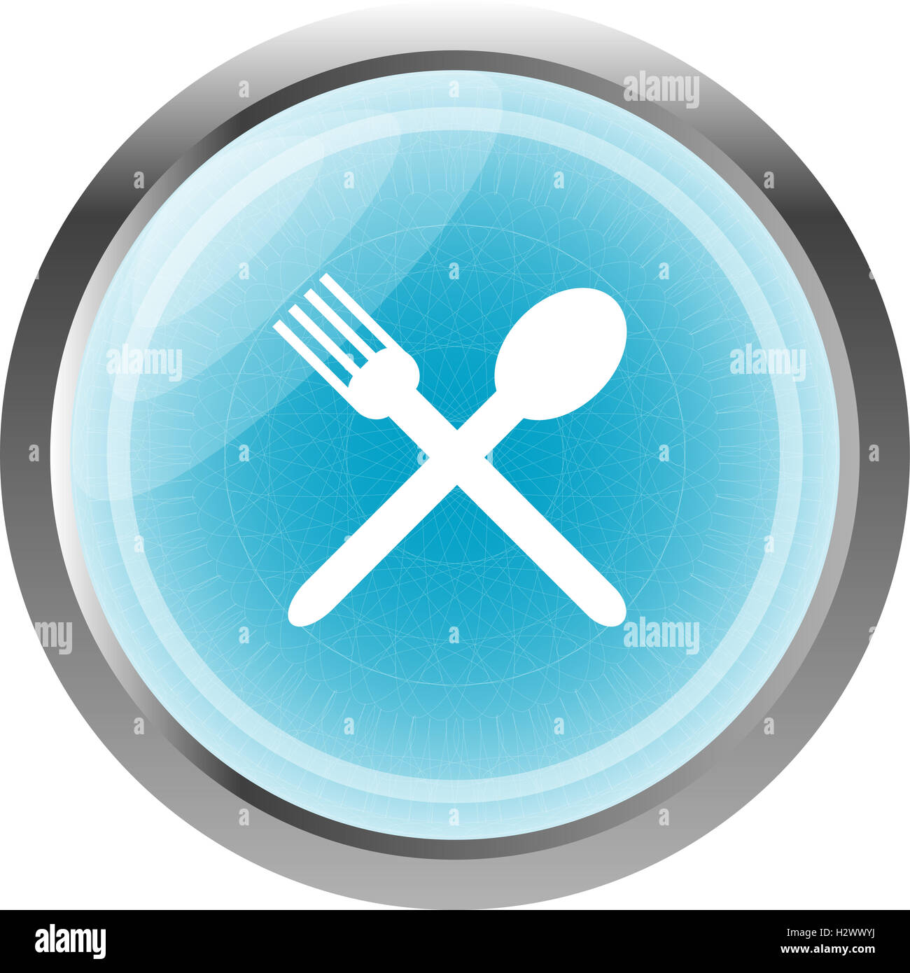 web buttons food icon: spoon and fork sign Stock Photo - Alamy