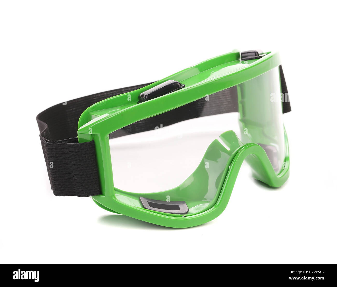 Green snowboarding glasses Stock Photo Alamy