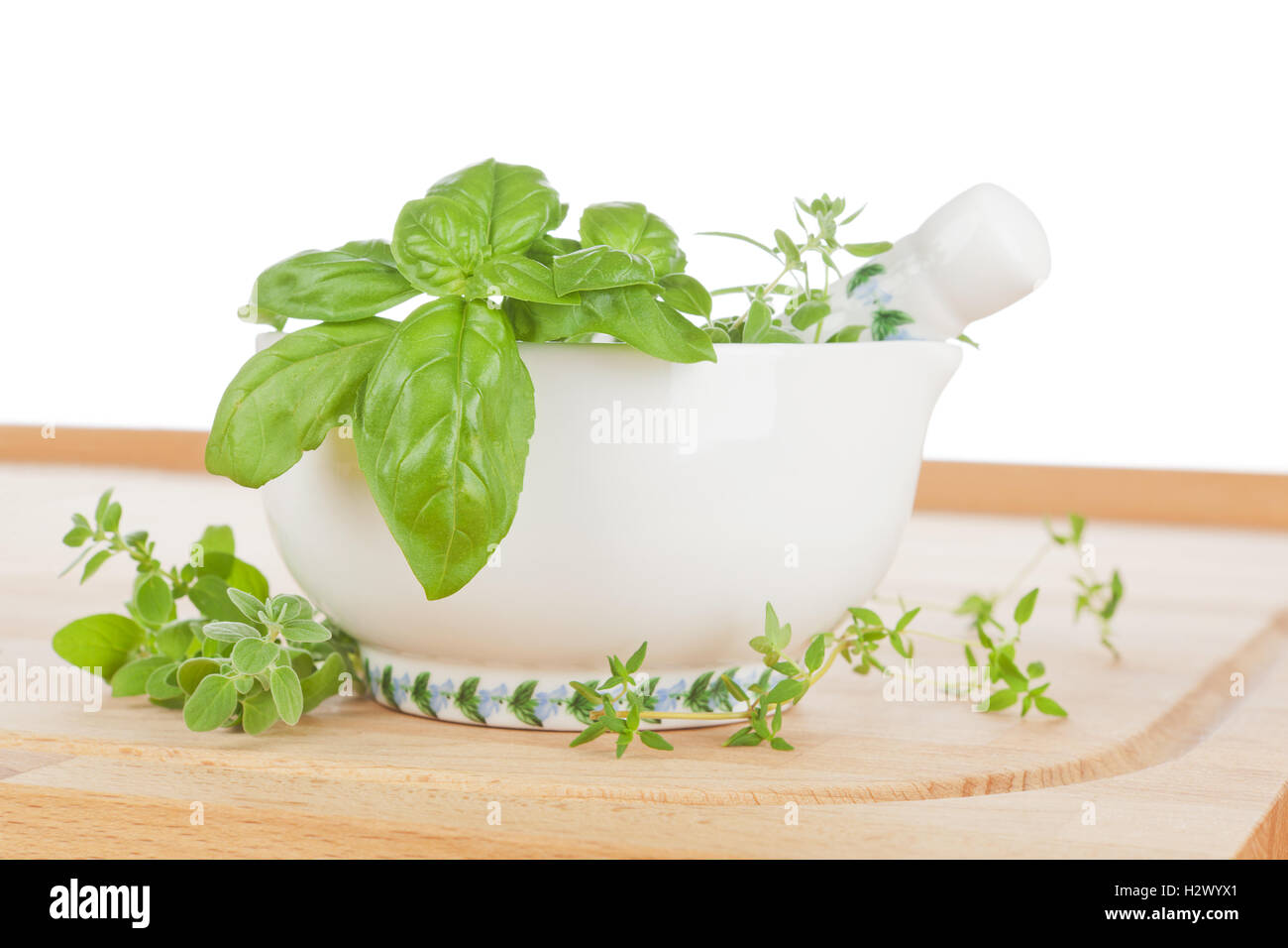 Fresh cooking herbs Stock Photo Alamy