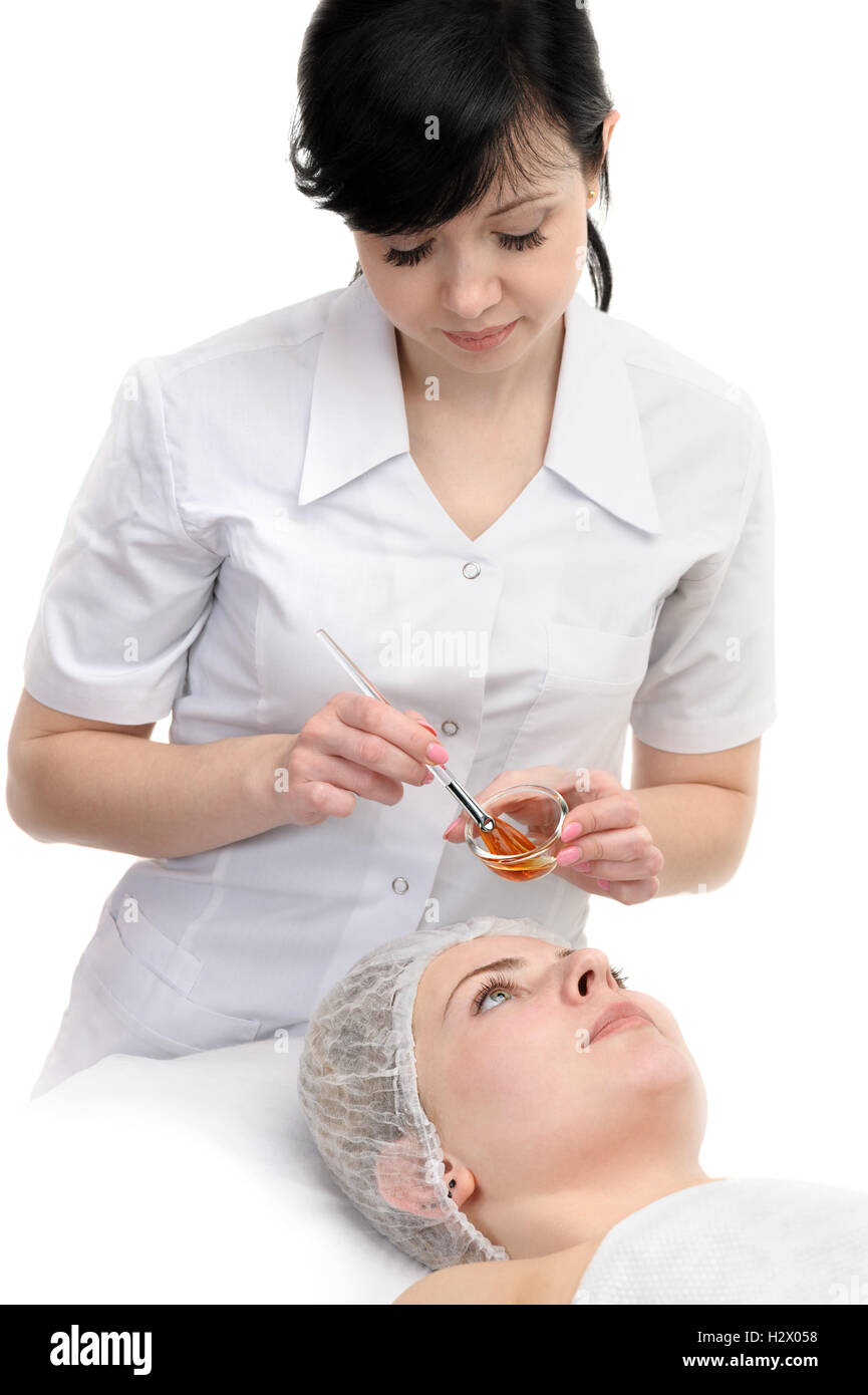 facial peeling mask applying Stock Photo Alamy