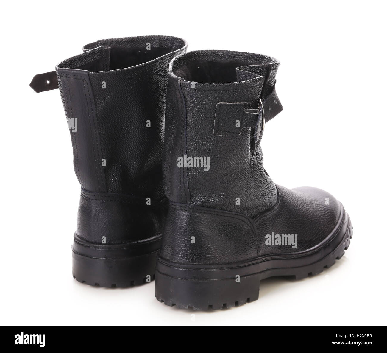 Black Warm Leather Boots
