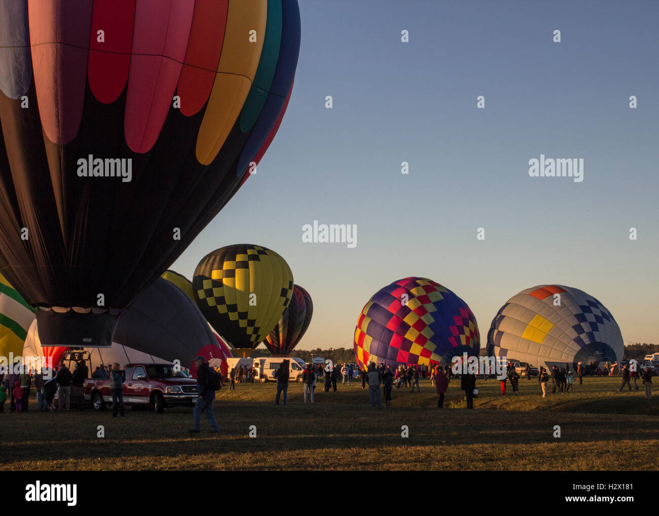 Hot air balloon launch Stock Photo Alamy