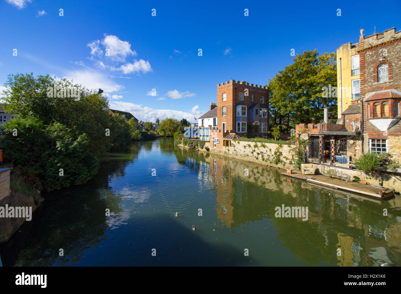 Residential housing and apartments on the banks of the Thames River in