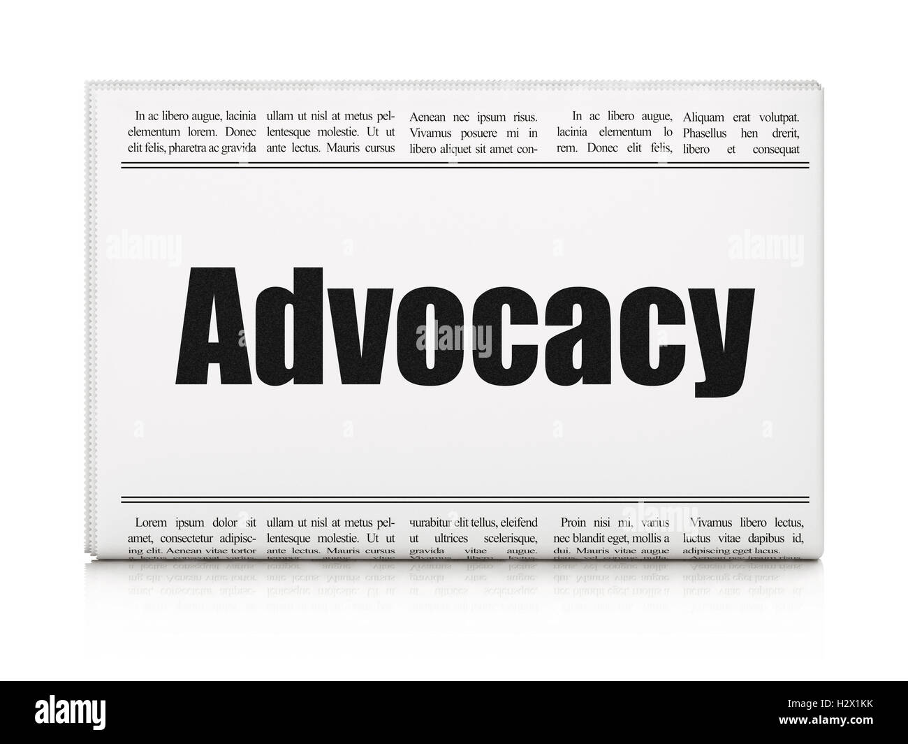 Law concept newspaper headline Advocacy Stock Photo Alamy