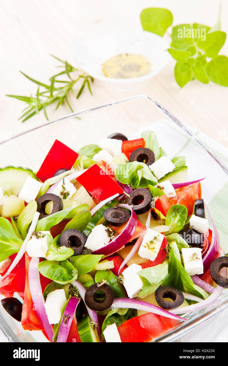 Fresh greek salad Stock Photo Alamy