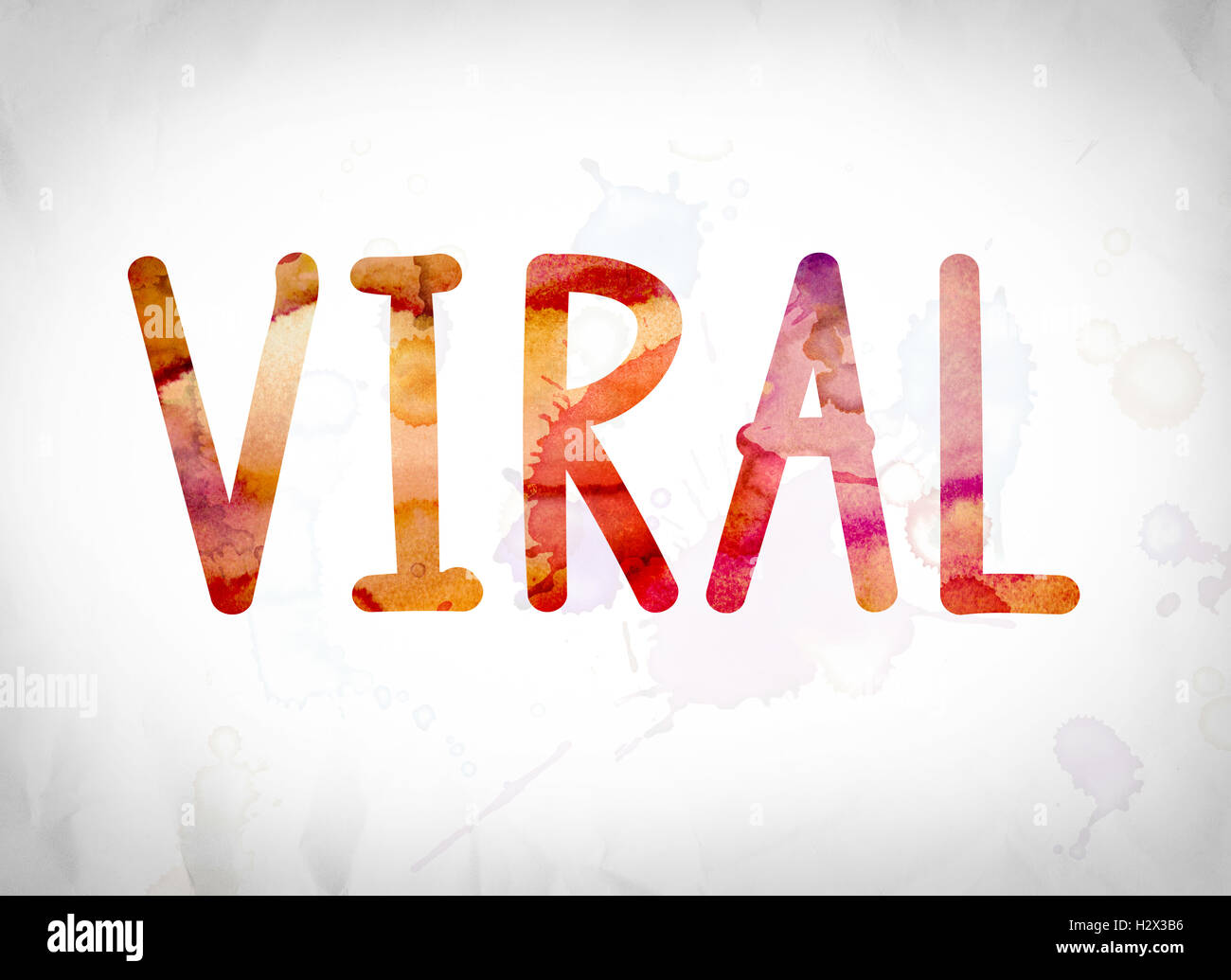 The word "Viral" written in watercolor washes over a white paper