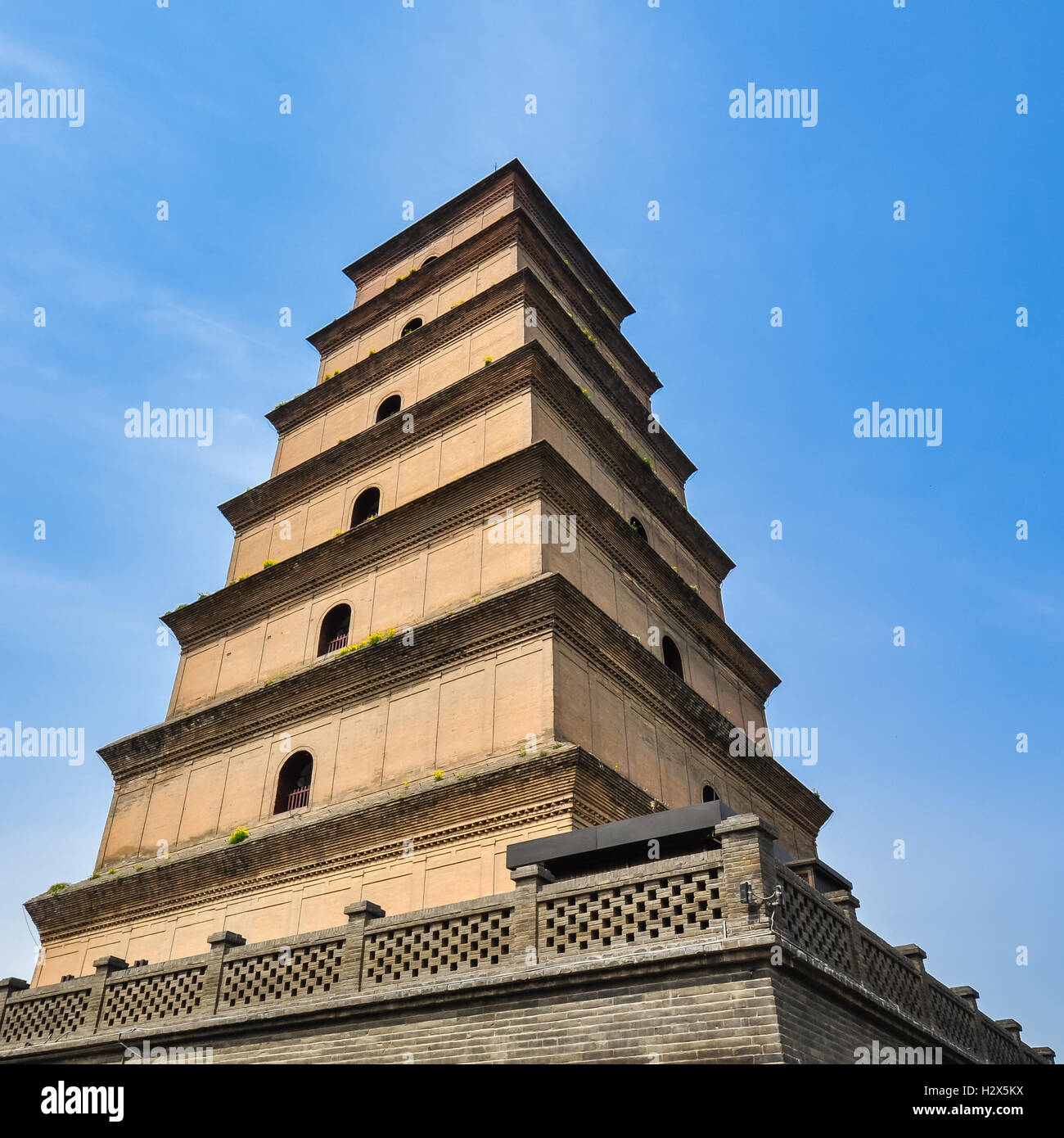 Giant  Wild Goose Pagoda - Xian, China Stock Photo