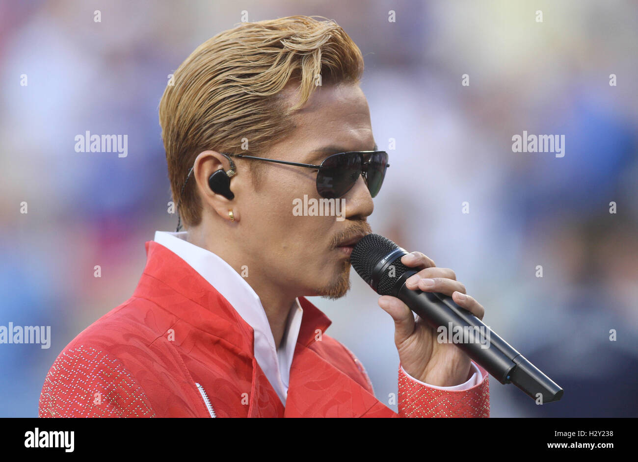 Exile Atsushi Sings The Japanese National Anthem On Japanese Night At The Dodger S Stadium The Los Angeles Dodgers Defeated The Tampa Bay Rays By The Final Score Of 3 2 Featuring Exile Atsushi Exile Atsushi Sings The Japanese National Anthem On Japanese Night At The Dodger S Stadium The Los Angeles Dodgers Defeated The Tampa Bay Rays By The Final Score Of 3 2 Featuring Exile Atsushi