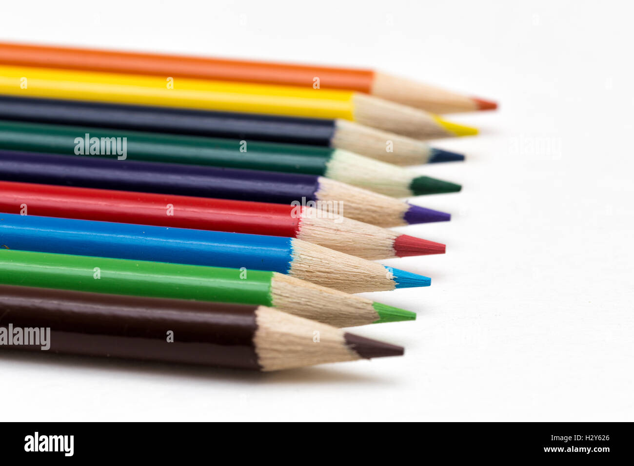 Line of Color Pencils Stock Photo - Alamy