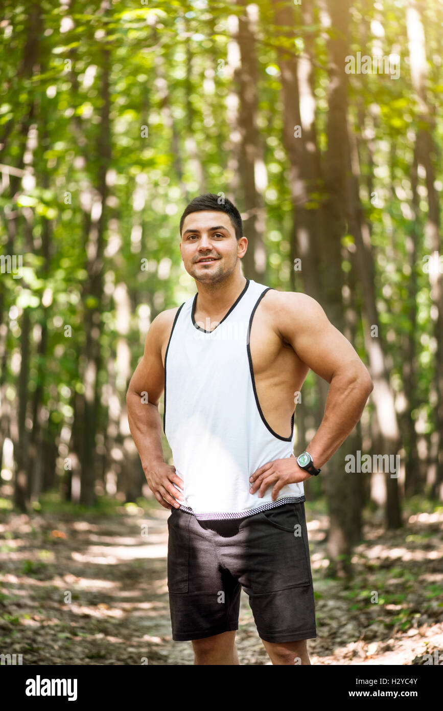 Happy positive man smiling Stock Photo