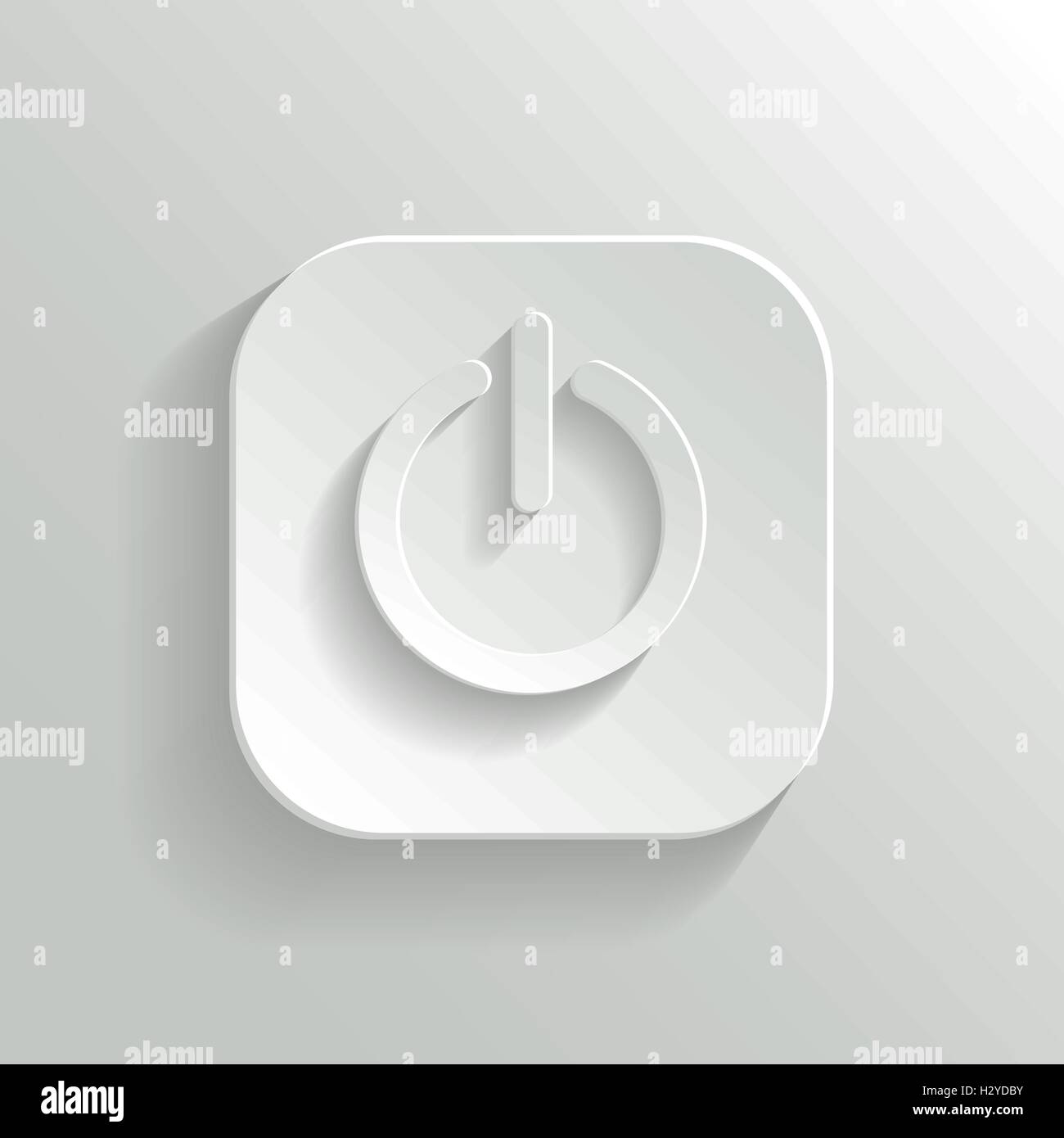 Power icon - vector white app button with shadow Stock Vector Image ...