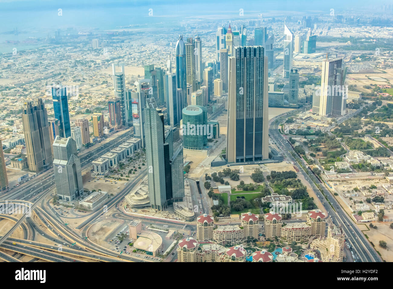Dubai Downtown aerial view Stock Photo - Alamy