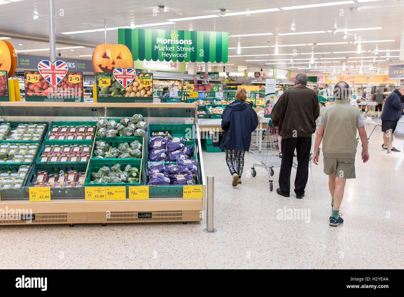 Shoppers in a Morrisons supermarket Stock Photo