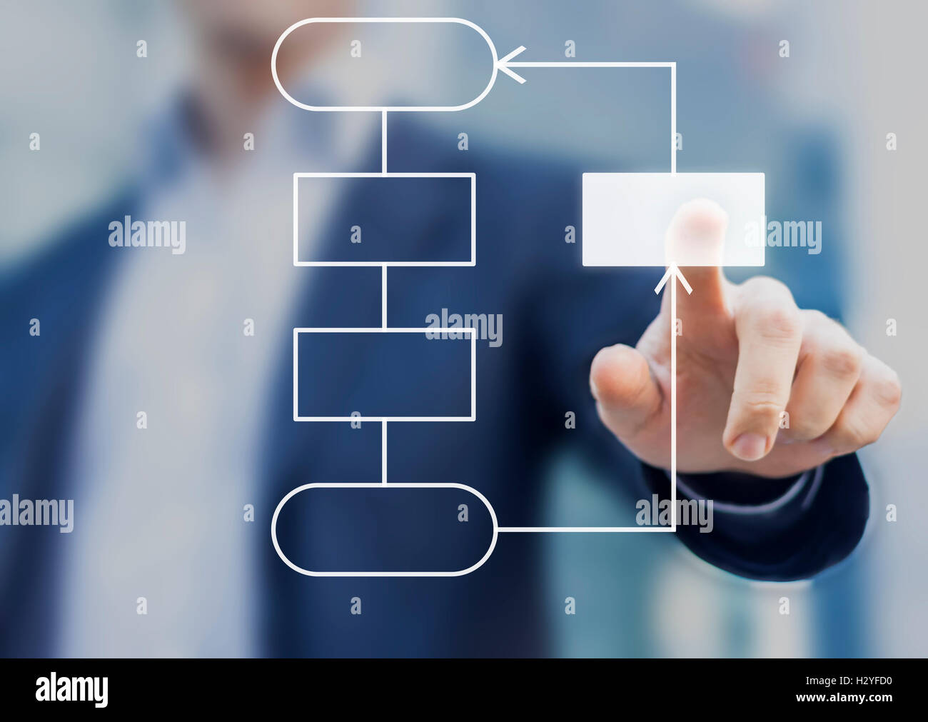 Feedback flow chart Stock Photo