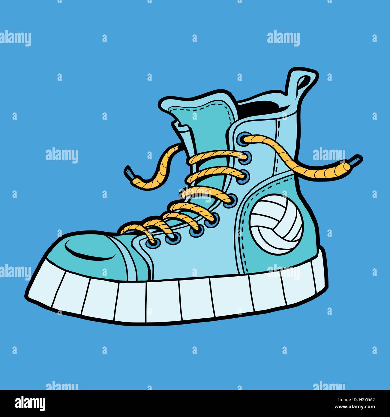 Sports shoes with the ball, sneakers Stock Vector