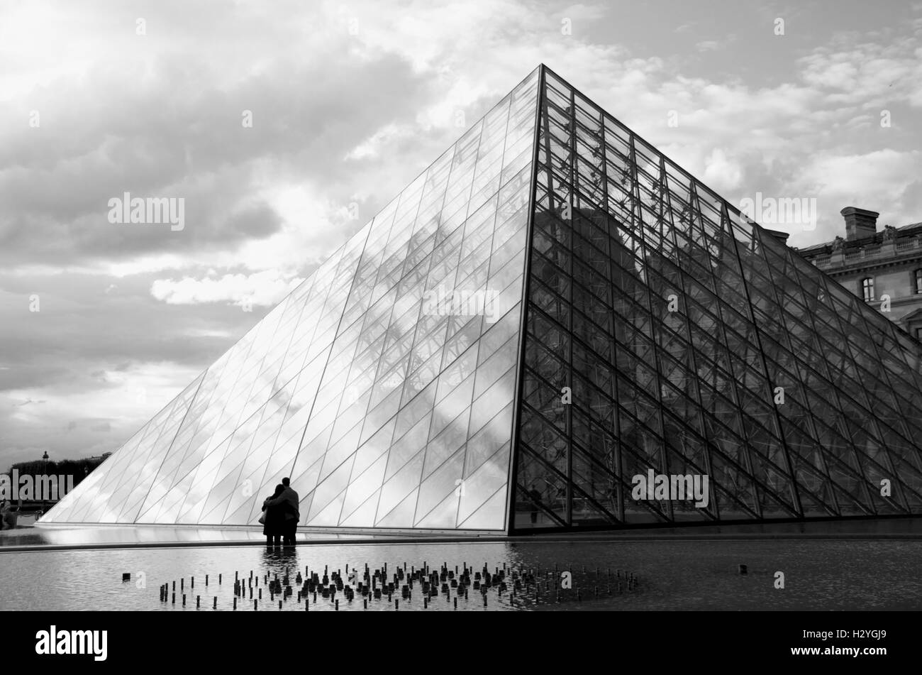 Glass pyramid, Louvre, Paris, France, Europe Stock Photo