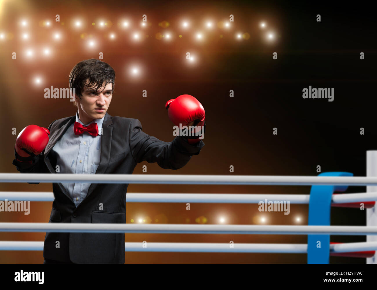 Action strength boxing ring competition aggression hi-res stock ...