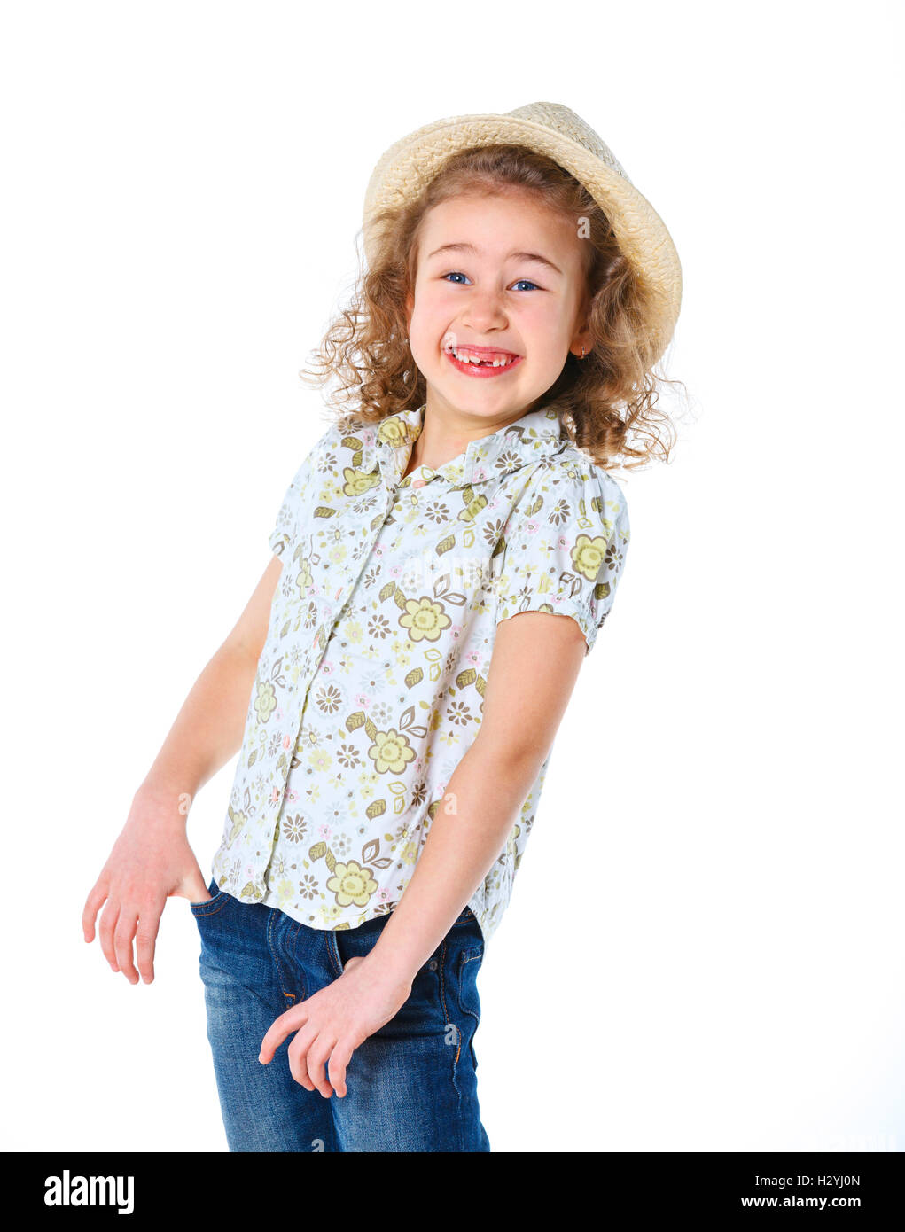 Girl wearing a hat. Stock Photo