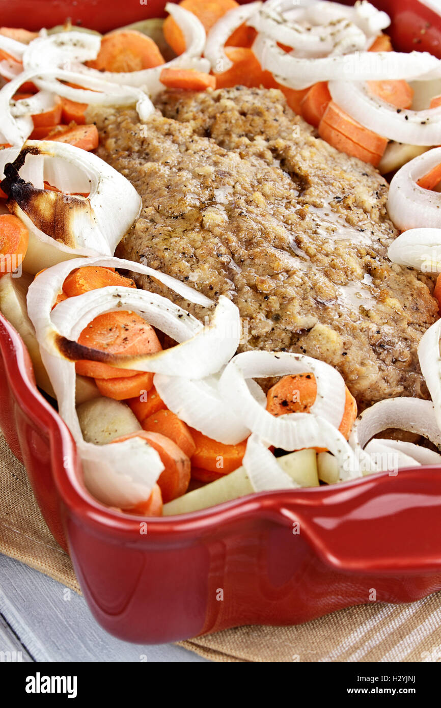 Meatloaf and Veggies Stock Photo Alamy