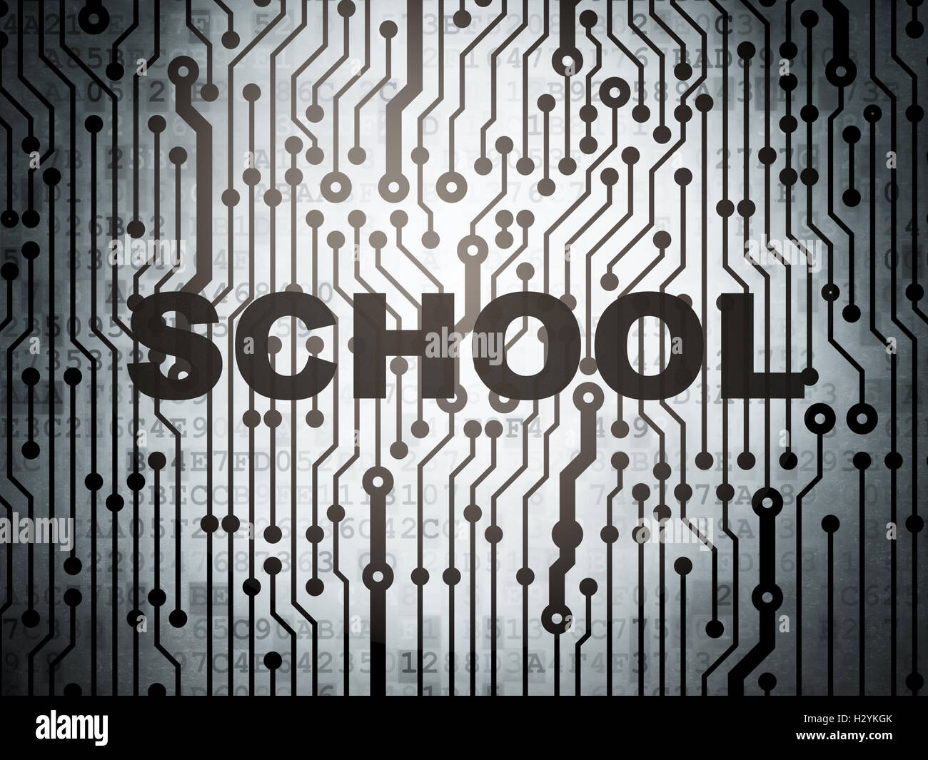 Education concept: circuit board with School Stock Photo
