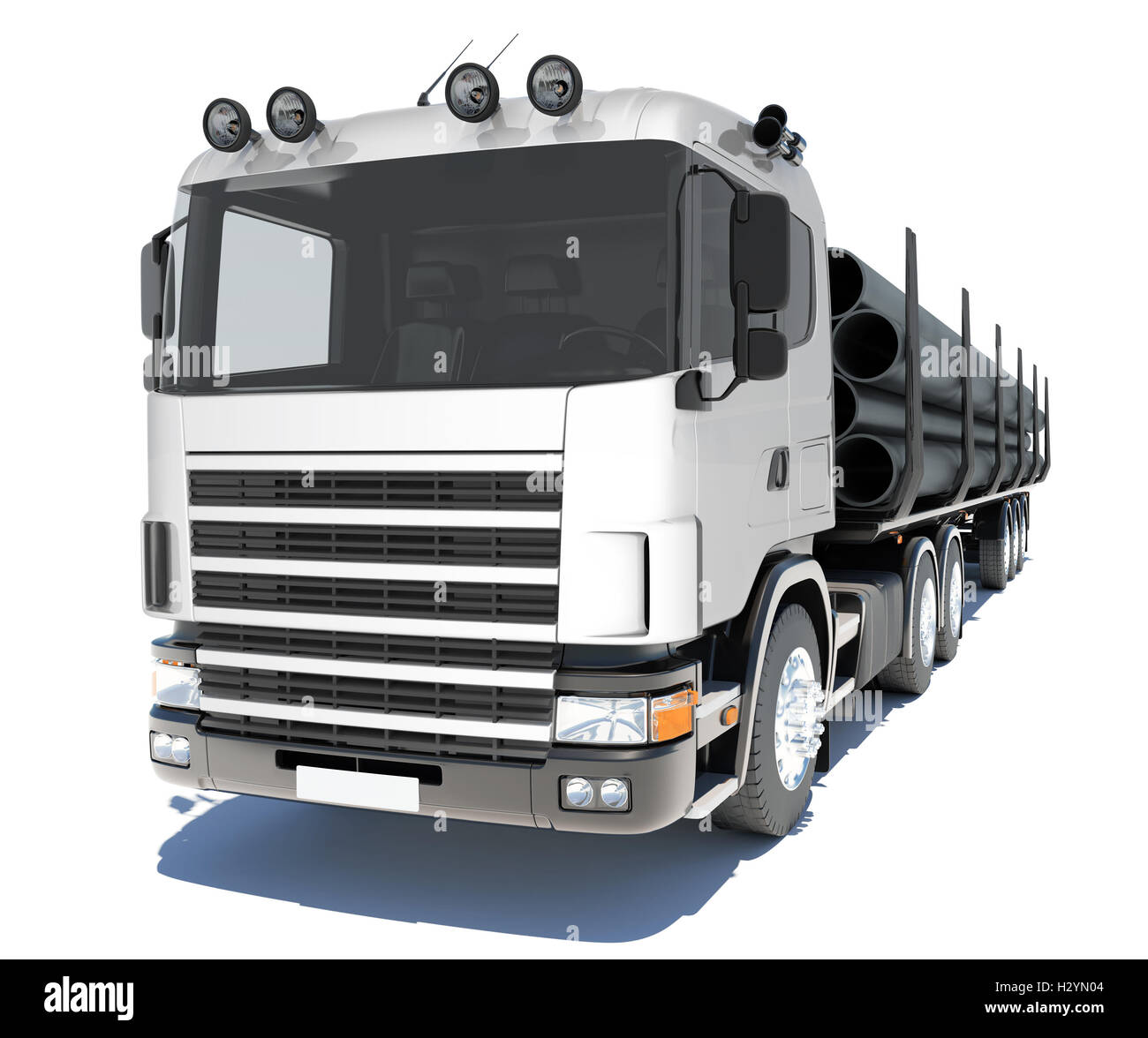 Truck transporting pipe Stock Photo - Alamy