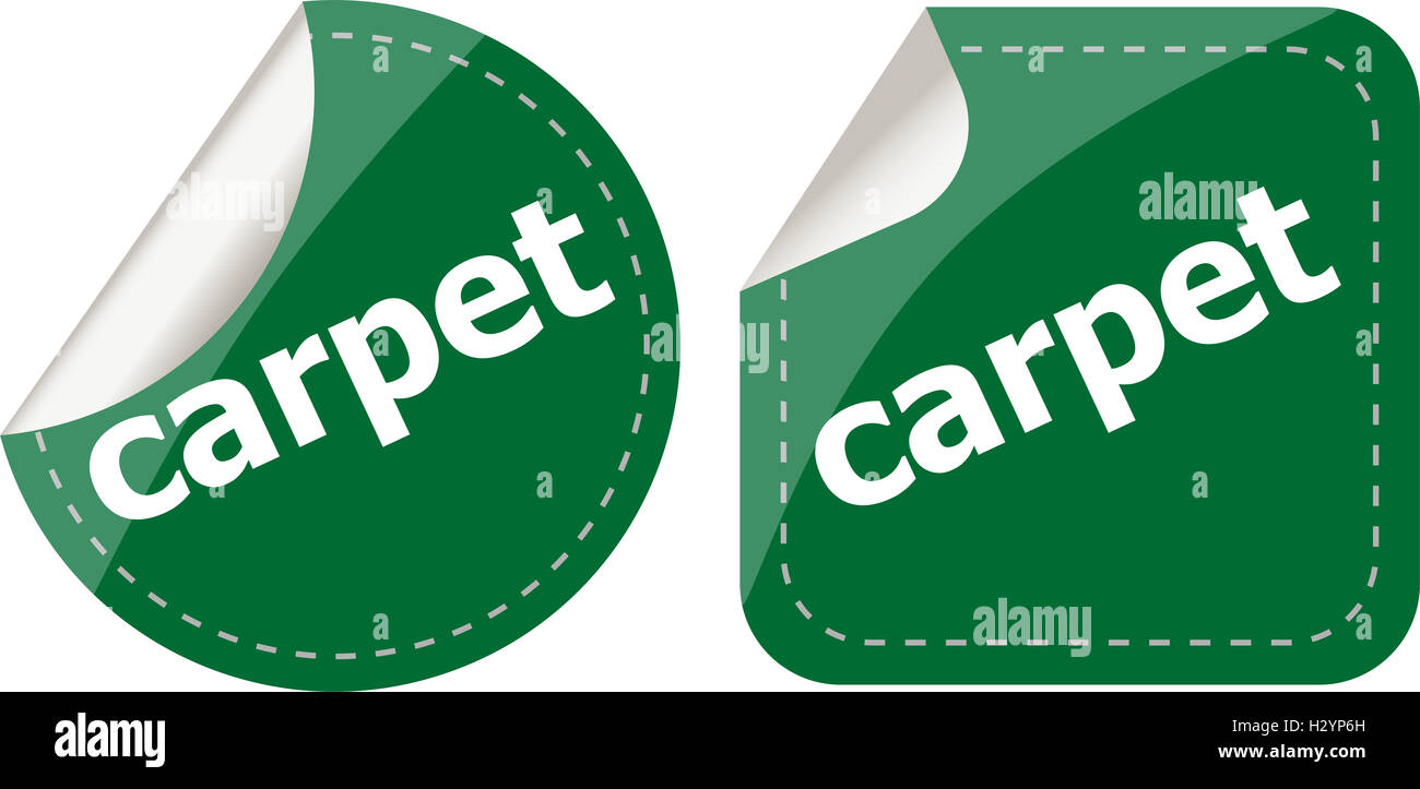 carpet word stickers set, web icon button Stock Photo Alamy