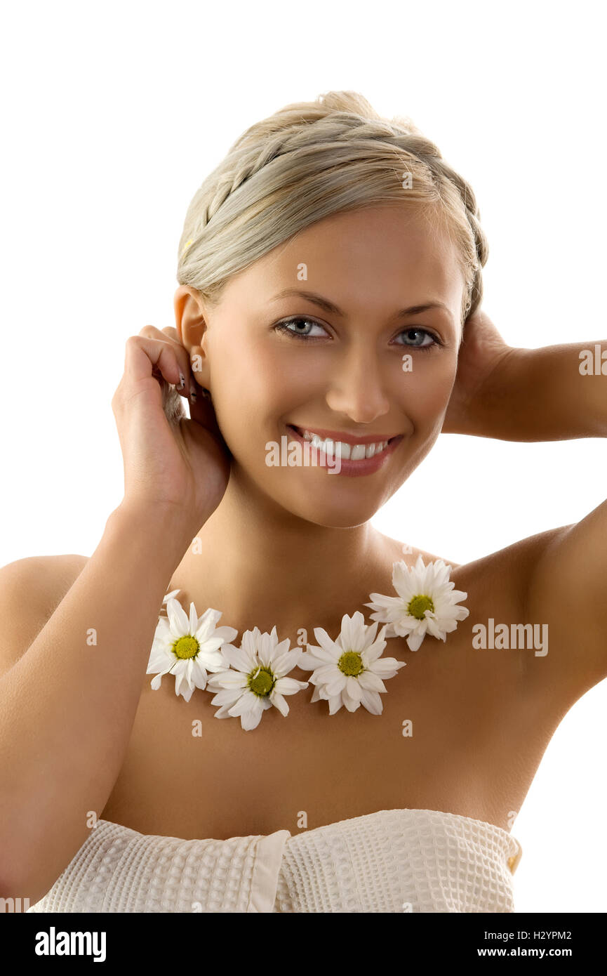 twist braid girl Stock Photo