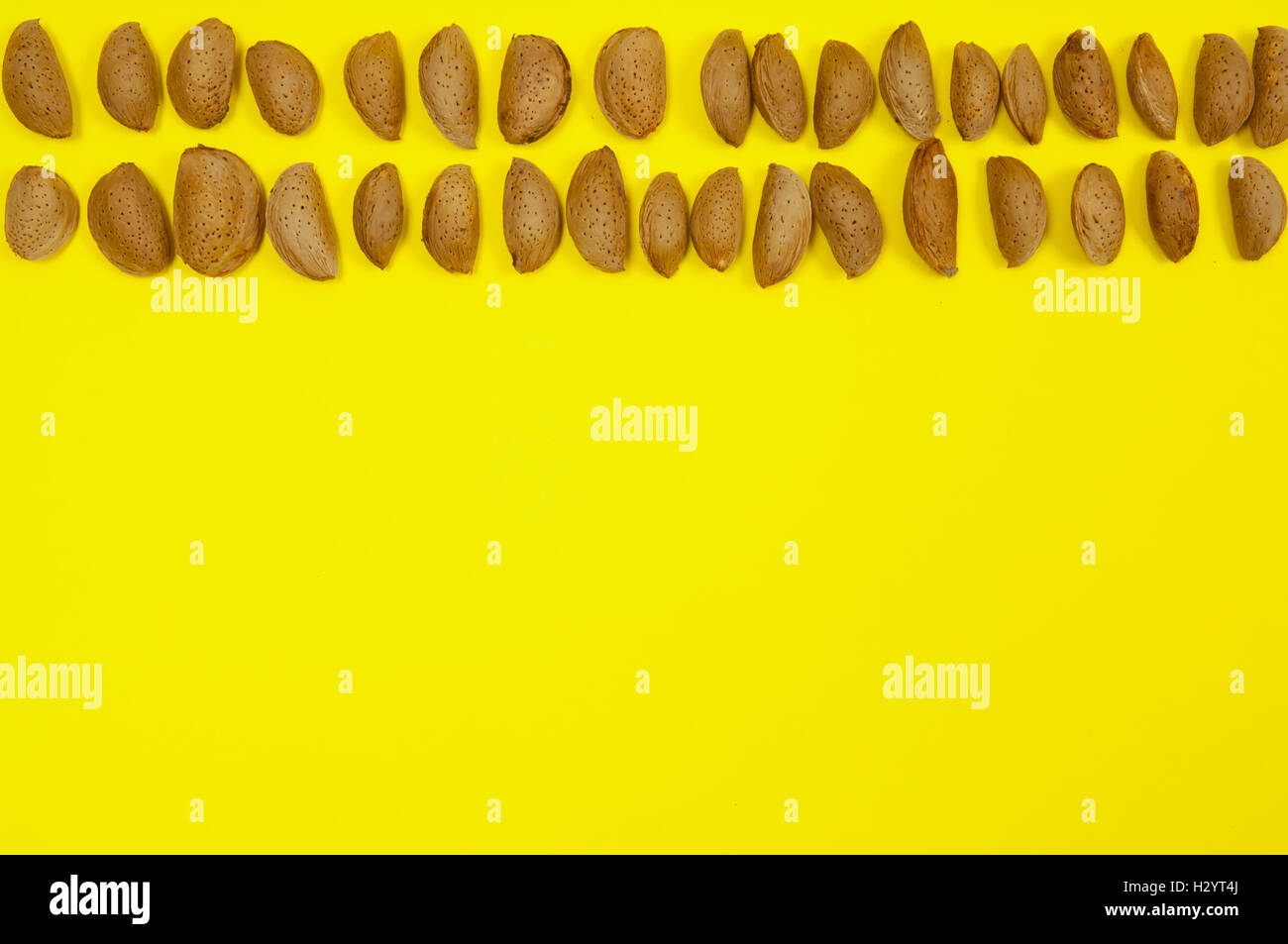 Fruits on yellow background Stock Photo