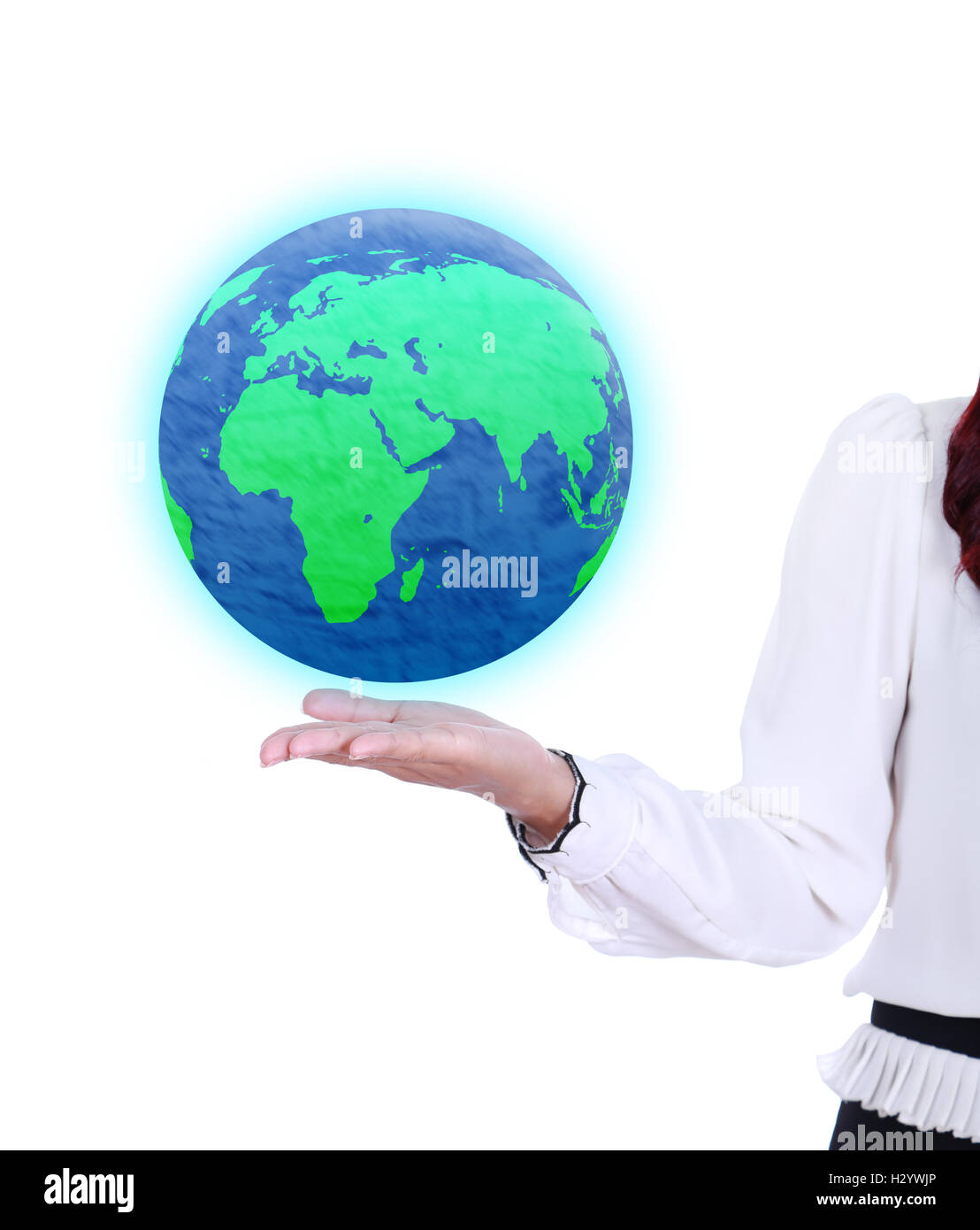 Hand holding world globe hands hi-res stock photography and images - Alamy