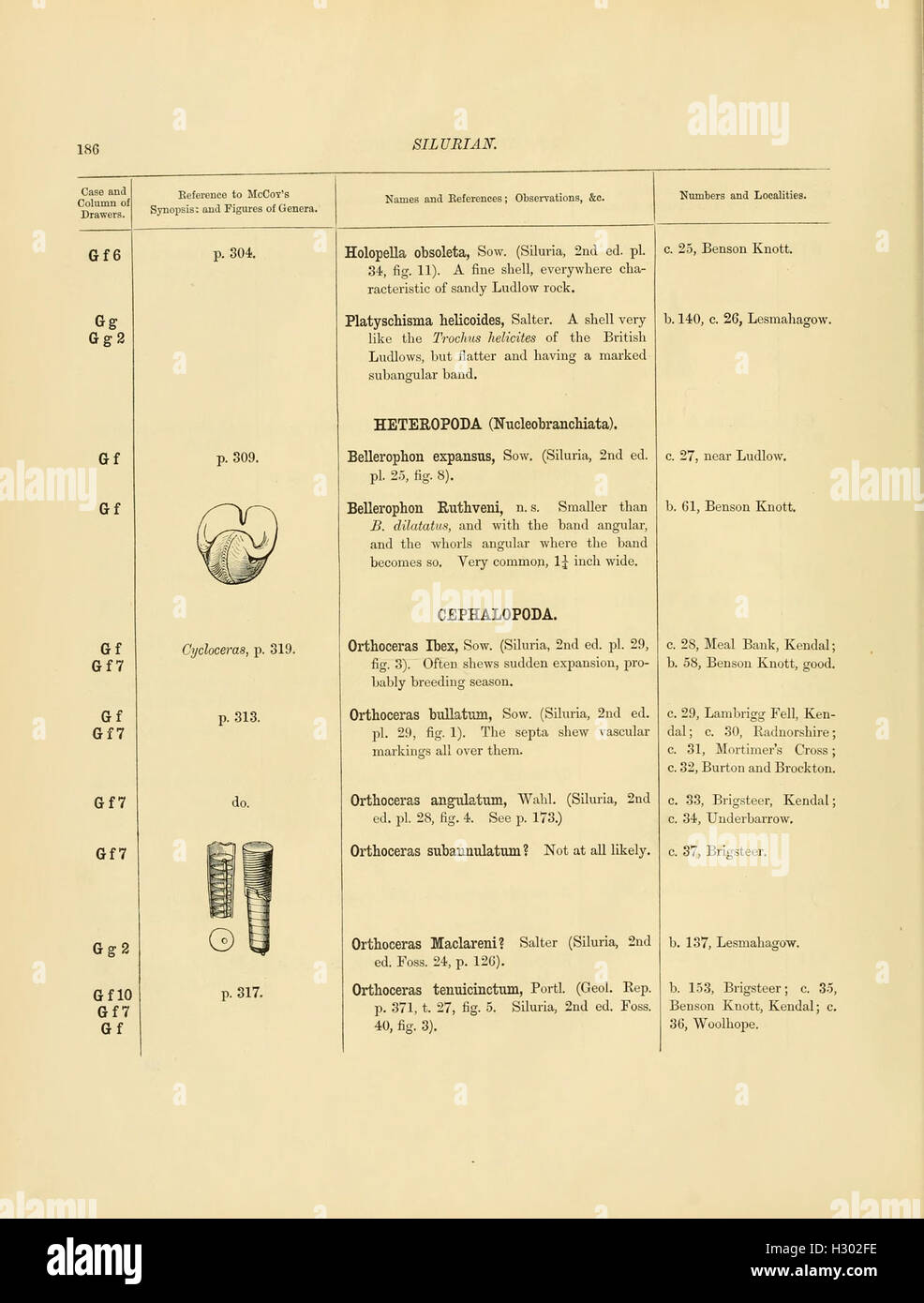 This catalog provides an extensive list of Cambrian and Silurian