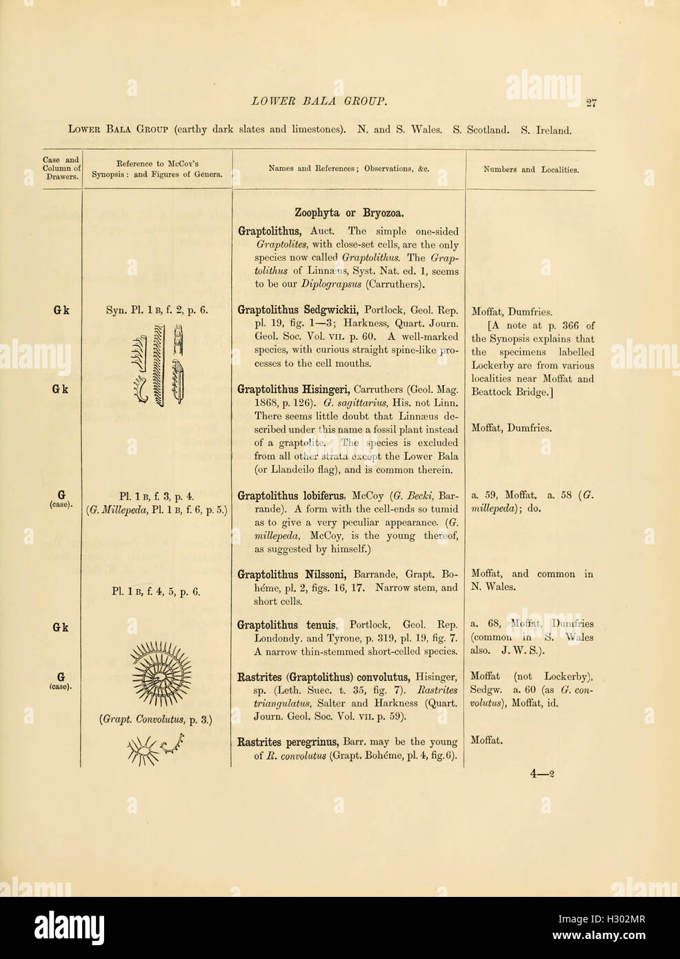 A catalog of Cambrian and Silurian fossils held in the Geological