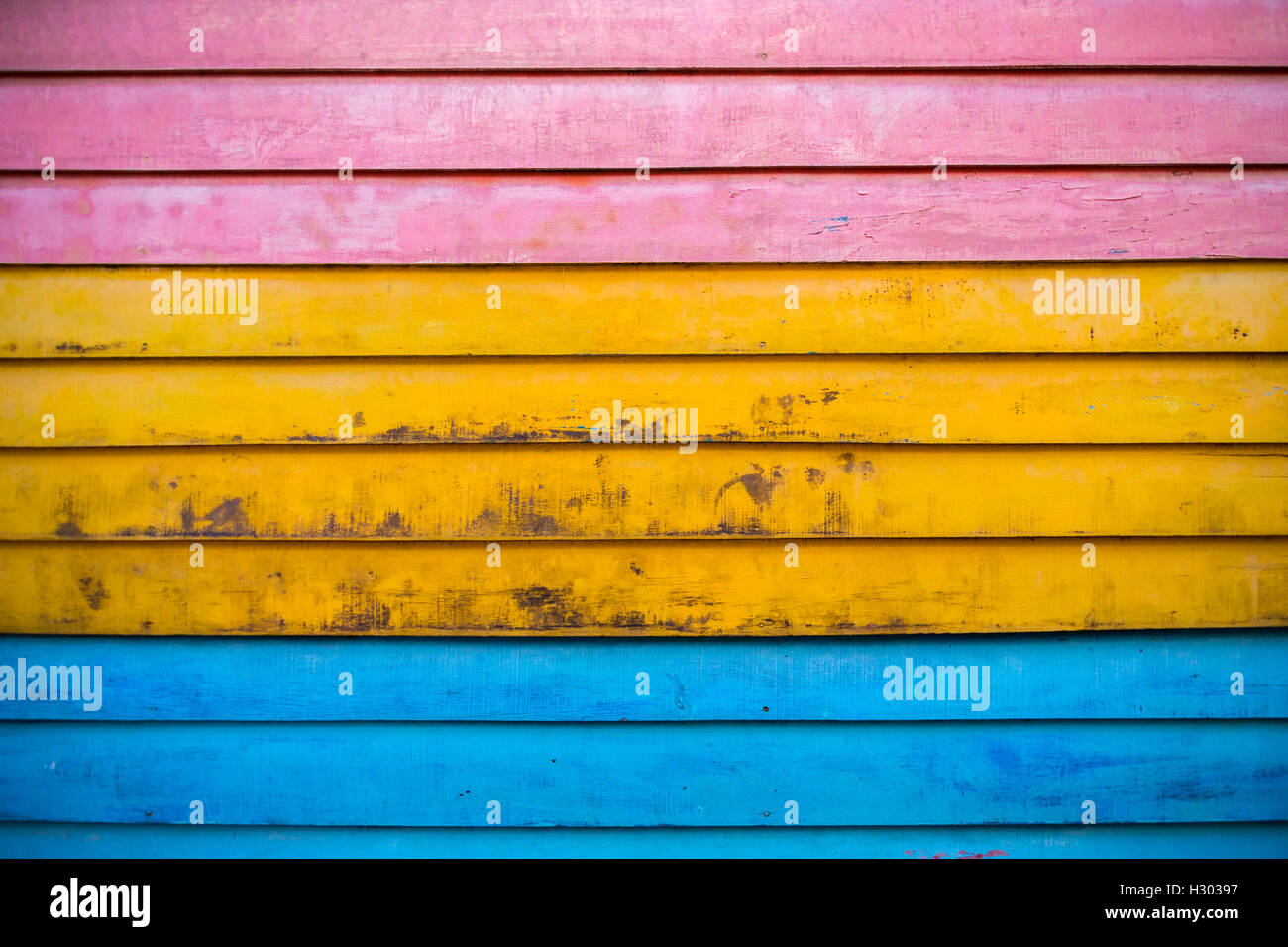 colorful wooden panel / wall - vivid, classic, vintage style for design, background Stock Photo