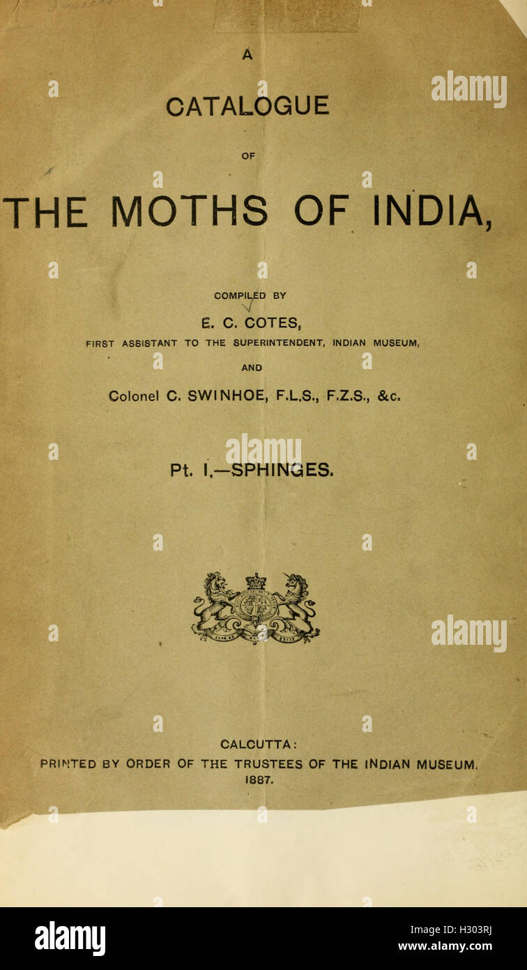 A catalogue of the moths of India BHL114 Stock Photo