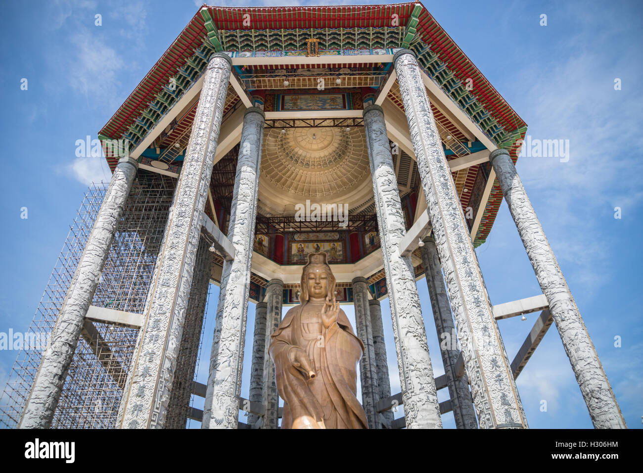 Guanyin statue at kek lok si temple, penang, malaysia. Stock Photo