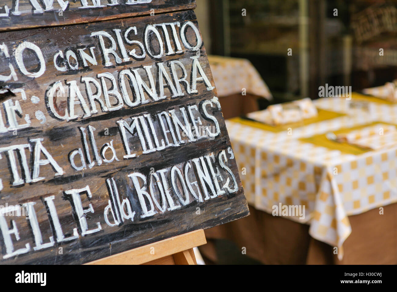 Restaurant menu chalkboard italian hires stock photography and images