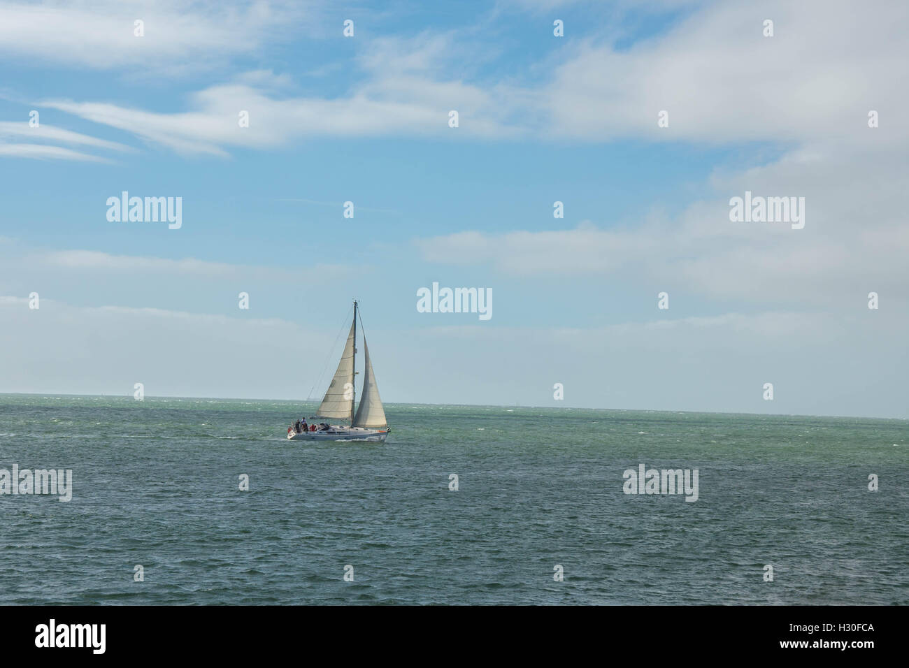 A yacht sailing on the English Channel Stock Photo Alamy